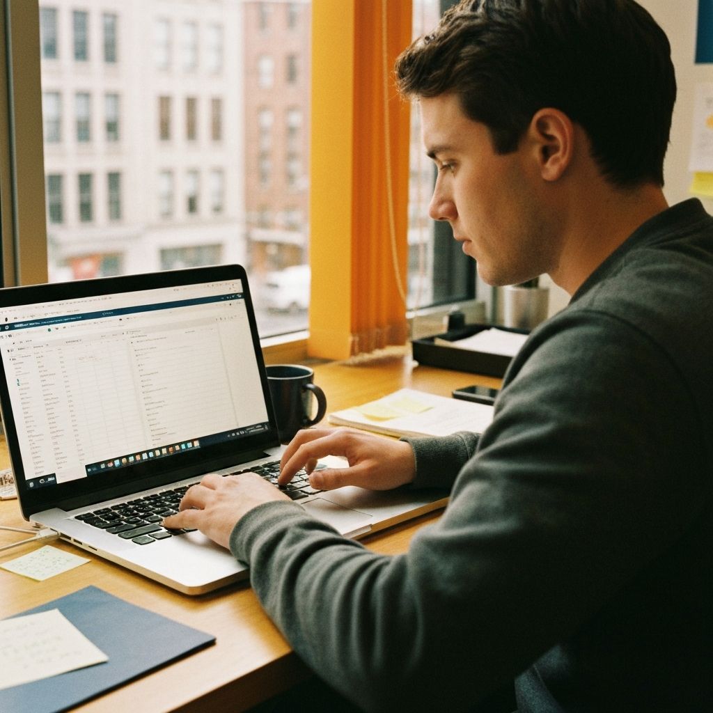 Engineer working on AI code